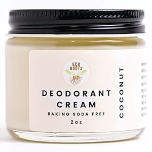 ECO ROOTS Natural Deodorant for Women & Men | Organic Deodorant Cream Non Aluminum | Baking Soda Free Healthy Deoderant for Body & Private Parts | All Vegan Pit Paste Zero Sweat | Coconut Scent