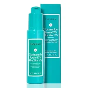 Naturium Niacinamide Face Serum 12% Plus Zinc 2% Jumbo, Anti-Aging, Pore Minimizer & Dark Spot Corrector with Hyaluronic Acid & Vitamin E, Vegan & Cruelty-Free, 2 oz