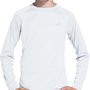 Willit Boy's UPF 50+ Sun Protection Shirt Long Sleeve Rash Guard Swim Shirts Youth SPF Fishing Quick Dry Shirt