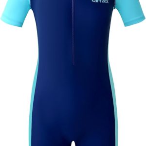 karrack Girls and Boys One Piece Rash Guard Swimsuit Kid Water Sport Short Swimsuit UPF 50+ Sun Protection Bathing Suits