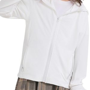 Kids Zip-Up Hoodie Girls Boys UPF50+ Sun Protection Shirts Hiking Running Athletic Shirt with Thumb Holes