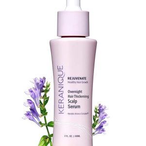 Keranique Overnight Hair Serum - Improves Growth Conditions for Thinning Hair - Hydrates Frizzy and Damaged Hair - Keratin Enriched for Women - 2 oz