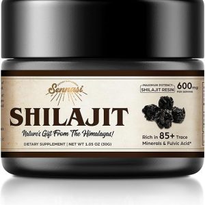 Shilajit Pure Himalayan Organic Shilajit Resin - 600mg Maximum Potency Natural Organic Shilajit Resin with 85+ Trace Minerals & Fulvic Acid for Energy, Immune Support, 30 Grams (1 Pack)