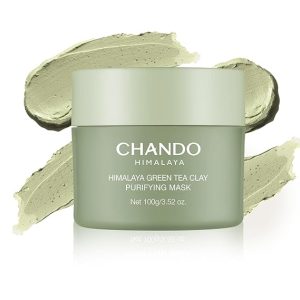 Purifying Green Tea Mask, Natural Facial Clay Mask Deep Pore Cleansing with Green Tea Extract and Portulaca Extract, for Clogged Pores, Detoxifies & Balance Oil, 3.52 fl.oz