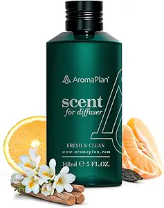 Aromaplan Scents, Clean Smelling Essential Oils, Fresh & Clean 5 Fl Oz (148ml)-Fresh Scent Essential Oil for Diffuser, USA Fragrance, Bigger Bottle, Bolder Aroma & Longer Lasting