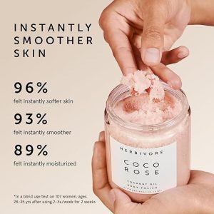 HERBIVORE In-Shower Moisturizer and Exfoliating Body Scrub with Virgin Coconut Oil and Shea Butter, Plant-based, Vegan, Cruelty-Free