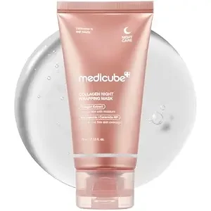 medicube Collagen Overnight Wrapping Peel Off Facial Mask Pack - Elasticity & Hydration Care, Reduces Sagging & Dullness - Hydrolyzed Collagen For Glowing Skin - Korean Skin Care, 2.53 fl.oz