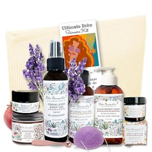 Natural Skincare Gift Set for Women – Hydrating Face Cleanser, Moisturizer & Eye Cream – Clean Beauty Facial Kit with Botanical Ingredients – Perfect Self Care or Mother’s Day Gift by Boho Aromatic