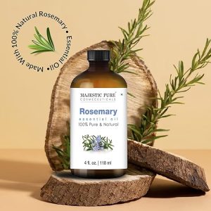 Majestic Pure Rosemary Essential Oil - 100% Pure & Premium Rosemary Oil for Hair Growth, Skin, Face, Aromatherapy & Diffuser - 4 fl oz