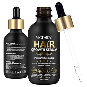 5% Minoxidil for Men and Women Hair Growth Oil, Biotin Serum, Hair Regrowth Treatment for Scalp Hair Loss, Natural, for Thicker Longer Fuller Healthier Hair 2.02 ozPOWERFUL HAIR GROWTH FORMULA - 5% Minoxidil and Biotin these 2 main ingredients in combination with several vitamins, antioxidants, and nutrients, restore dying hair follicles, maintain hair density, and promote healthy regrowth for fuller hair. The most active ingredient is 5% Minoxidil is the #1 Dermatologist Recommended ingredient for hair loss and is clinically proven and effective for hair growth. NDC：83804-109-01 ACCELERATE NATURAL GROWTH - Hair Growth Serum is designed to revitalize, strengthen, protect, and stimulate hair follicles. The formula strengthens thinning and weak hair resulting in noticeably thicker, fuller, and healthier hair. Our oil treatment contains bio-active nutrients that help accelerate hair growth and replenish the scalp’s natural oils essential for hair growth. SAFE AND GENTLE ON HAIR - This hair growth serum is safe and gentle for use on all hair types. It helps to reduce hair damage by revitalizing the hair from the roots and repairing split ends. It also increases hair follicle activity and protein production to regrow hair, while maintaining a healthy, conditioned scalp. HAIR LOSS PREVENTION - This professional hair growth treatment is suitable for both men and women. It can be used twice a day, in the morning and evening, to achieve the best results. It is perfect for those who need to grow hair faster, people with thinning hair, pattern baldness, inelastic hair, and brittle hair. CUSTOMER SATISFACTION GUARANTEED - Is committed to using only the highest quality ingredients and meeting the safest and highest quality standards. Customer satisfaction is the company's top priority. If for any reason you are not satisfied with the product, the company offers a satisfaction guarantee and will make it right. NDC：83804-109-01